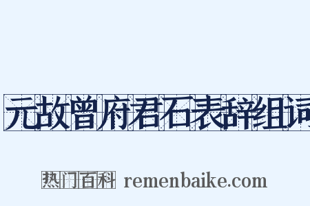 元故曾府君石表辞组词是什么意思的图片